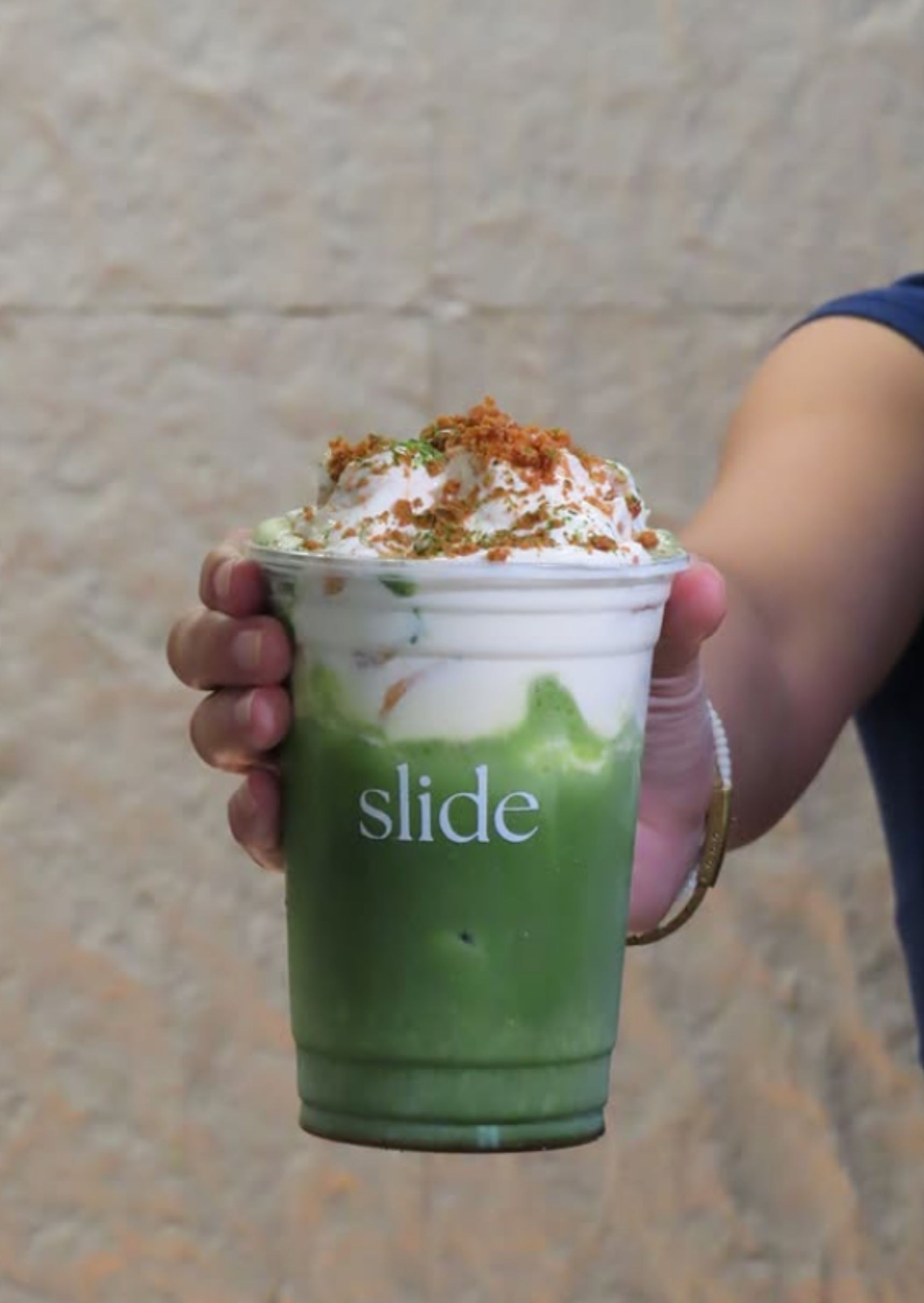 Slide Coffee Banana Pudding Matcha Latte