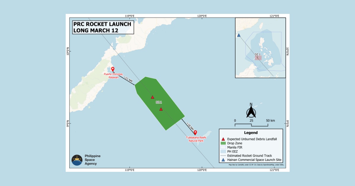 Explosions heard in Palawan following China's Long March 12 rocket ...