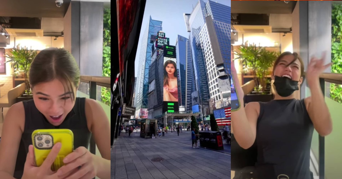 Maris Racal gets featured on a Spotify billboard in New York: 'OMG is ...
