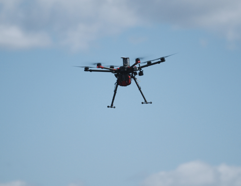 Defibrillator drone in flight
