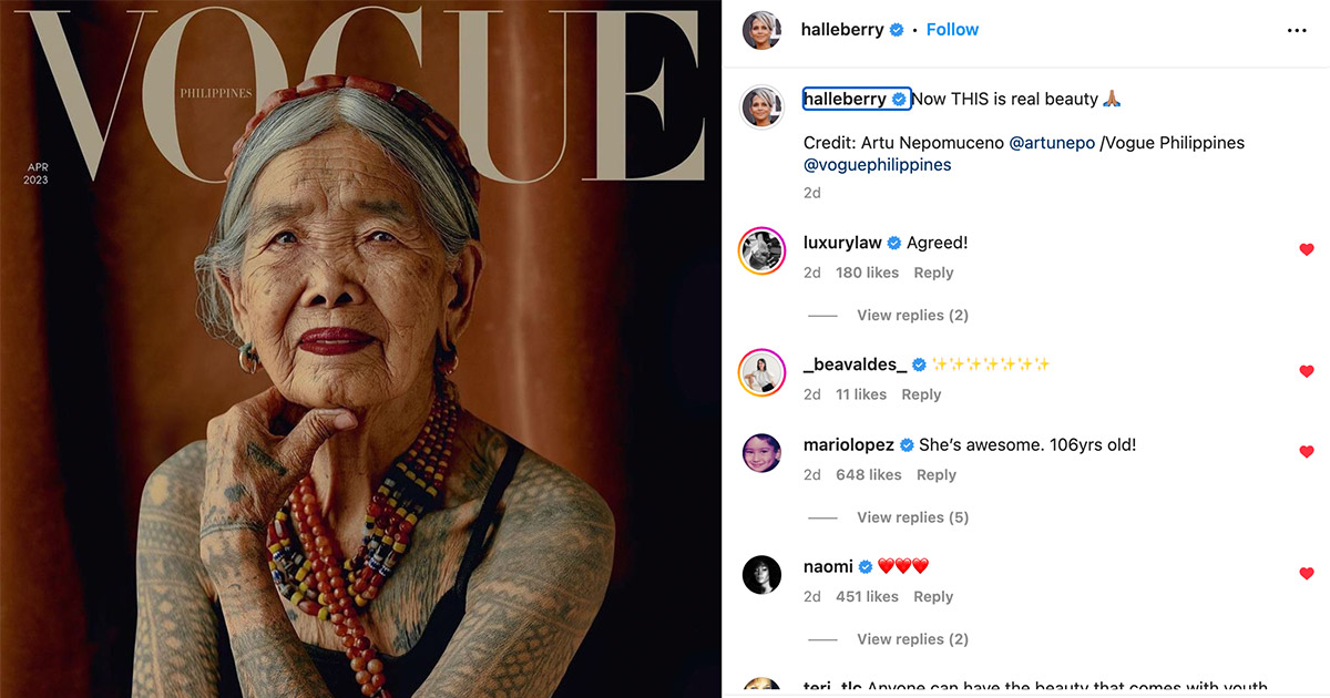 Halle Berry, Naomi Campbell praise 106-year-old Apo Whang-Od's magazine ...