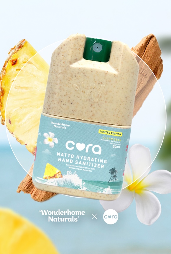 Wonderhome Naturals x Planet CORA Natto Hydrating Hand Sanitizer in Clean Seas