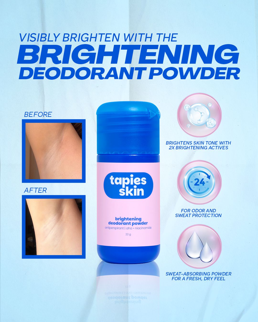 Tapies Skin Brightening Deodorant Powder