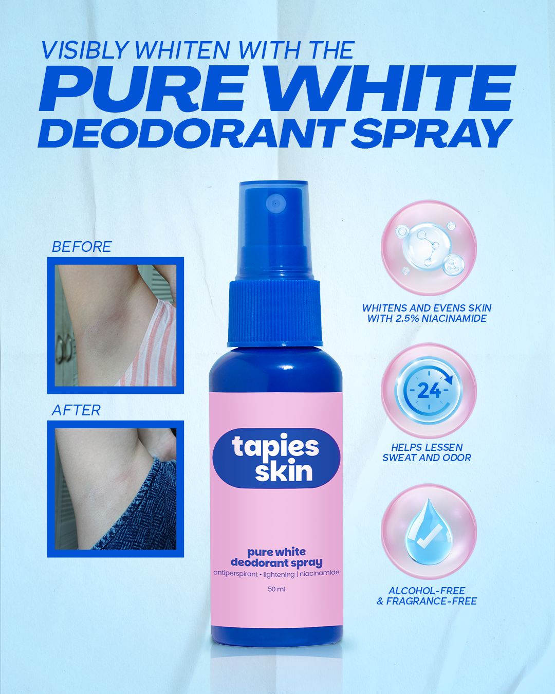 Tapies Skin Pure White Deodorant Spray