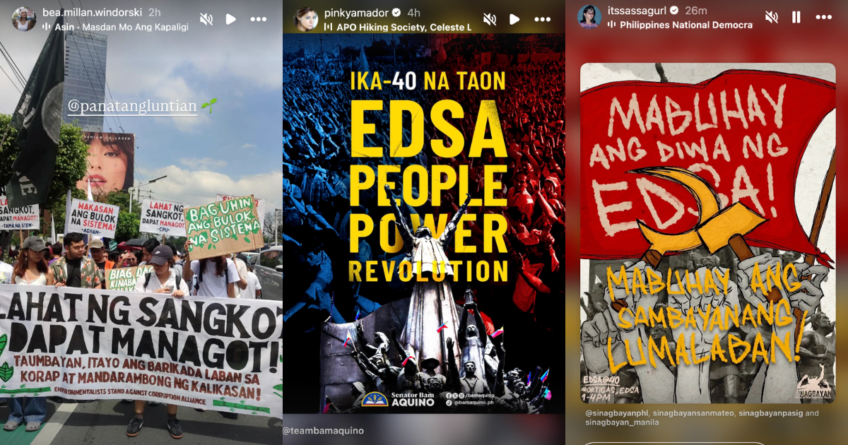 Celebrities marking the 40th EDSA People Power Revolution • PhilSTAR Life